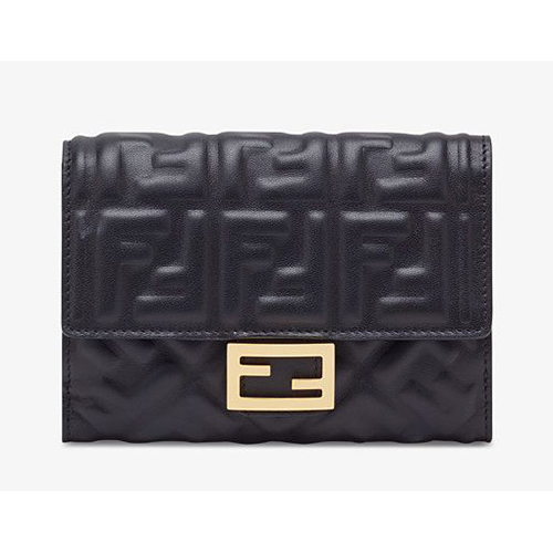 フェンディ 財布 スーパーコピー 二つ折り財布 ブラックナッパレザー ウォレット 8M0419AAJDF0KUR